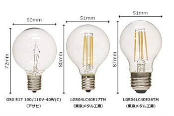 Amazon | 東京メタル LEDボール電球 Φ50口金E17